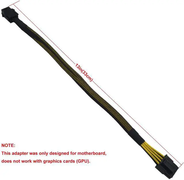 Alt view image 4 of 4 - BUCIER 6 Pin to 8 Pin CPU Power Adapter, 6 Pin Female to CPU 8 pin (4+4 Detachable) Male EPS-12V Converter Sleeved Cable 13-inch(33cm)