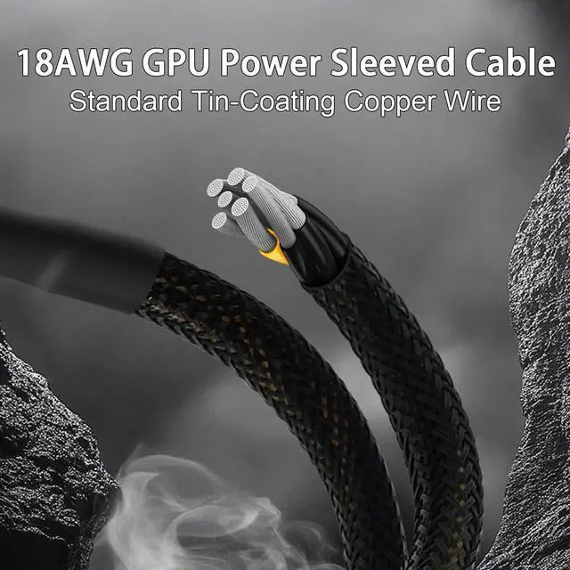 Alt view image 4 of 7 - BUCIER 6 Pin to 8 Pin GPU Adapter, Dual 6 Pin Female to 8 Pin Male GPU Power Sleeved Cable 9.5-inch(24cm)