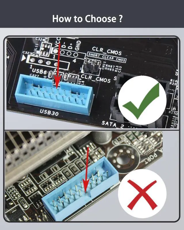 Alt view image 3 of 5 - BUCIER USB 3.0 90 Degree Motherboard Adapter, 19Pin Male to Female L Turn Right Angle Extension Power Adapter for Desktop Motherboard Internal Header Up AngledPack of 2