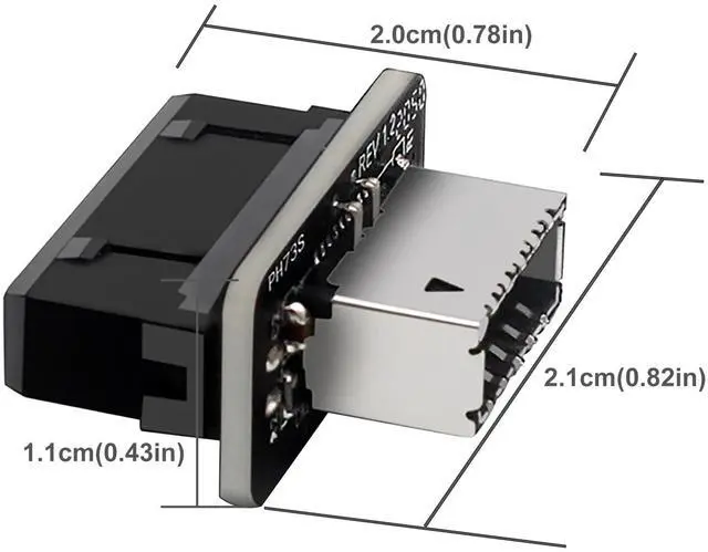 Alt view image 5 of 6 - BUCIER USB 3.2 Gen 1 to USB 3.2 Gen 2 Header Adapter, USB 3.1 Type-E Key-A to USB 3.0 20 Pin Header Converter for Type C Motherboard (Vertical Type)