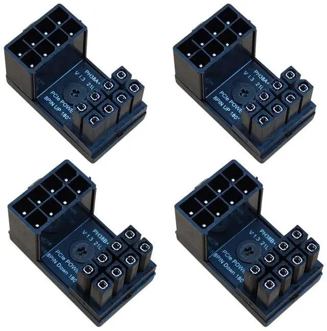 Main image of BUCIER 8 Pin 180 Degree Adapter, GPU VGA PCIe 8 Pin U Turn 180 Degree Angle Connector Power Adapter Board for Desktop Graphics Card  4pcs