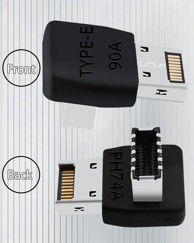 Alt view image 2 of 6 - BUCIER USB C Motherboard AdapterUSB 3.2 Type E 90 Degree Front Panel Internal Connector Header Converter for Motherboard Black C