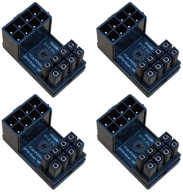 Main image of BUCIER 4-Pack 8 Pin 180 Degree Adapter, Reverse Type GPU VGA PCIe 8 Pin U Turn 180 Degree Angle Connector Power Adapter Board for Desktop Graphics Card