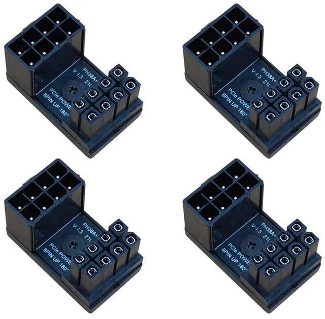 Main image of BUCIER 4-Pack 8 Pin 180 Degree Adapter, Standard Type GPU VGA PCIe 8 Pin U Turn 180 Degree Angle Connector Power Adapter Board for Desktop Graphics Card