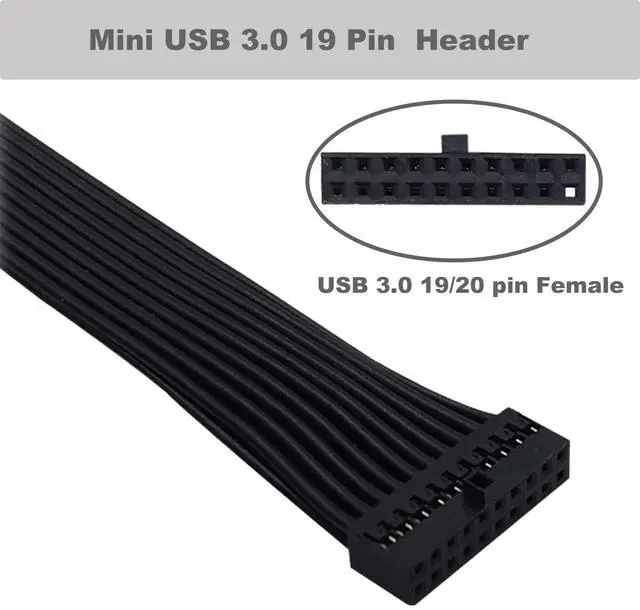 Alt view image 2 of 7 - BUCIER (2-Pack) USB 3.0 Header Extension Cable, Small Mini USB 3.0 19/20 Pin Internal Adapter for Motherboard 5.9-inch (15cm)