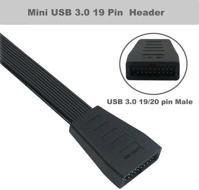 Alt view image 3 of 7 - BUCIER (2-Pack) USB 3.0 Header Extension Cable, Small Mini USB 3.0 19/20 Pin Internal Adapter for Motherboard 5.9-inch (15cm)