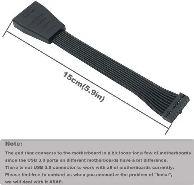 Alt view image 4 of 7 - BUCIER (2-Pack) USB 3.0 Header Extension Cable, Small Mini USB 3.0 19/20 Pin Internal Adapter for Motherboard 5.9-inch (15cm)