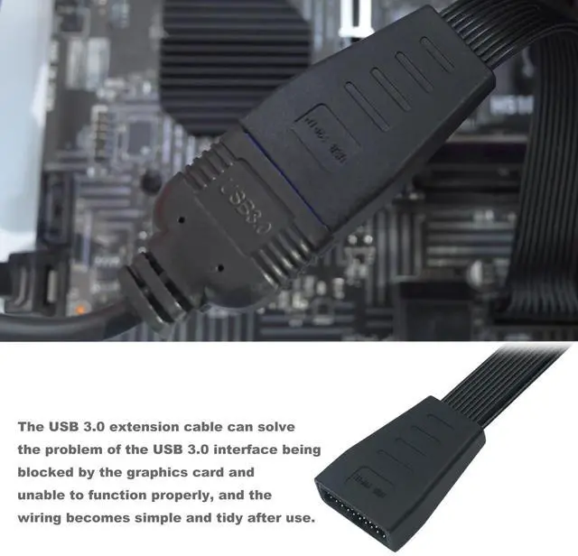 Alt view image 7 of 7 - BUCIER (2-Pack) USB 3.0 Header Extension Cable, Small Mini USB 3.0 19/20 Pin Internal Adapter for Motherboard 5.9-inch (15cm)