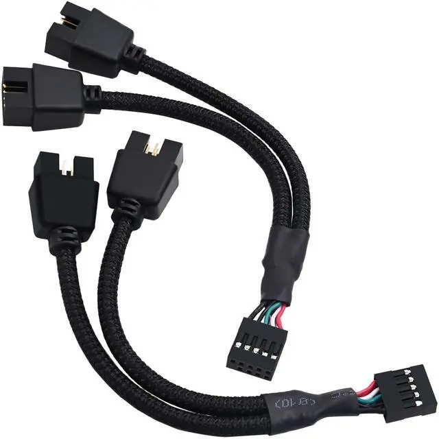 Main image of BUCIER USB Header Splitter, Motherboard 9 Pin USB 2.0 to Dual 9 Pin Extension Header Cable for PC Computer Internal Motherboard USB Hub (Pack of 2)