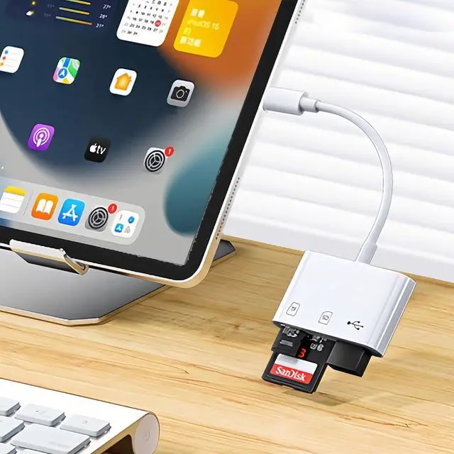 Alt view image 6 of 7 - USB C SD/TF Card Reader Type-C Camera Adapter - 3 in 1 USB C to TF/SD/USB Disk Camera Memory Reader Adapter for iPhone15/15Pro and Above/iPad Pro/MacBook Pro/iMac/Samsung/Chromebook/Pixelbook More