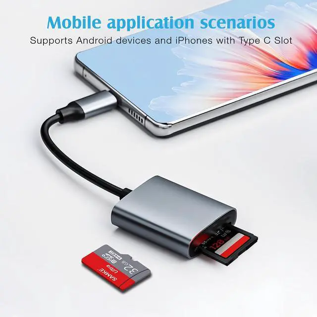 Alt view image 5 of 7 - BUCIER USB C SD TF Card Reader, 2-in-1 Micro SD Memory Card Reader for TF SD/Micro SD/SDHC/SDXC/MMC/Card, USB 3.0 SD Card Reader Type C Compatible with iPhone 15, Samsung Galaxy, MacBook, iPad, Camera