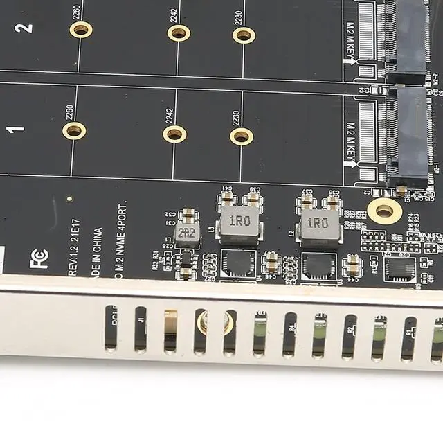 Alt view image 4 of 7 - BUCIER M.2 PCIE Adapter Card, 4 Port M.2 NVMe SSD to PCIE X16 M Key Hard Drive Converter Reader Expansion Card PC Internal Expansion Card Pcie Nvme Adapter (ph44)