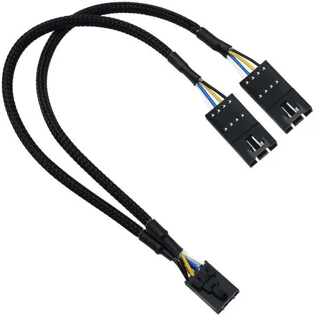 Main image of BUCIER RGB Splitter for Corsair RGB HUB, Lighting Node Core and iCUE Commander CORE XT, 4 Pin Male to Female Fan Extension Cable for Corsair RGB Fan ML/LL/QL/SP/HD 9-in