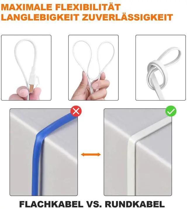 Alt view image 5 of 6 - BUCIER Ethernet Cable 6 ft High Speed, CAT8 Shielded Flat Internet Cable with Clips, Faster Than Cat7 LAN Wire - White