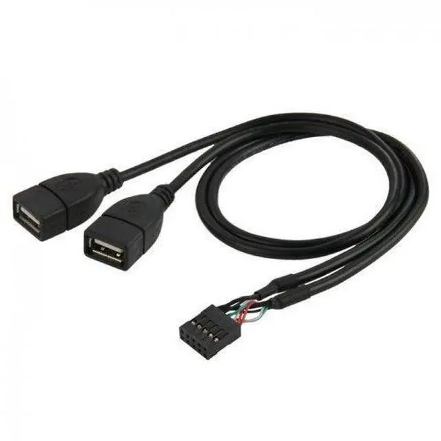 Main image of BUCIER USB 10 Pin 9Pin Motherboard Female Header to Dual USB 2.0 Female Adapter Cable 50cm
