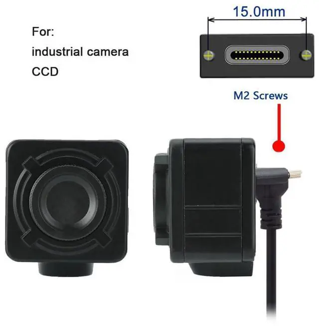 Alt view image 2 of 7 - BUCIER Down Up Angled USB 3.1 Type-C Dual Screw Locking to Standard USB3.0 Data Cable 90 Degree Compatible for Camera (2.0M)