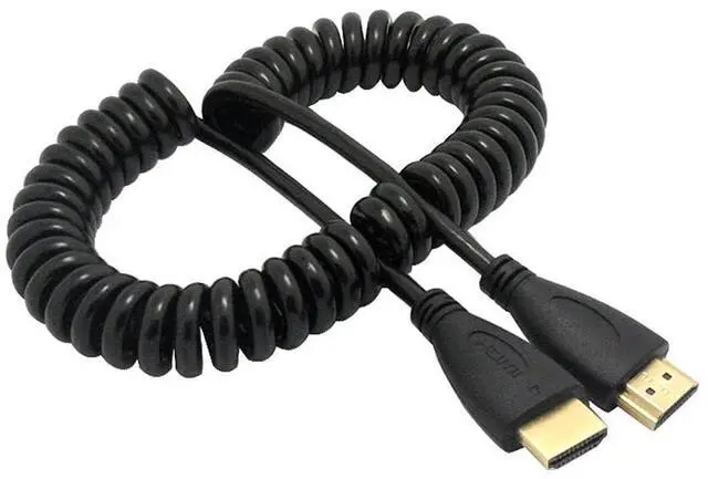 Main image of BUCIER HDMI Male to HDMI Male HDTV Stretch Spring Cable Compatible for HDTV DVB DVD PC 1080p 4K 60hz 4ft (1.2m)