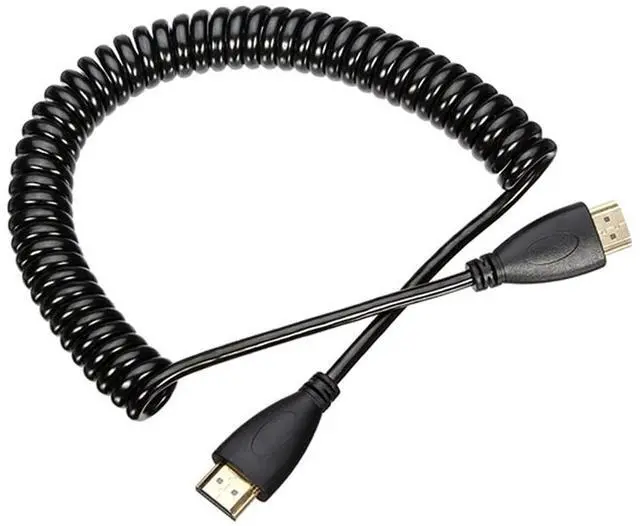 Alt view image 4 of 6 - BUCIER HDMI Male to HDMI Male HDTV Stretch Spring Cable Compatible for HDTV DVB DVD PC 1080p 4K 60hz 4ft (1.2m)