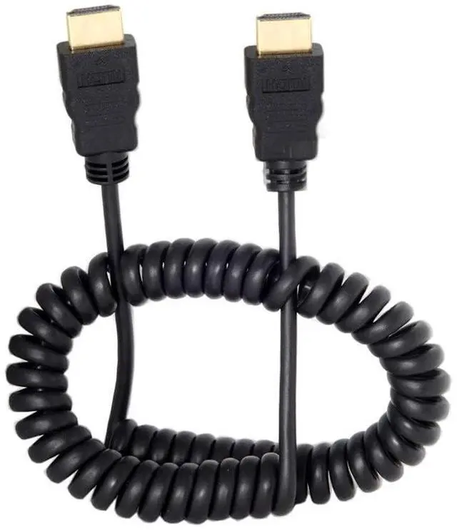 Alt view image 6 of 6 - BUCIER HDMI Male to HDMI Male HDTV Stretch Spring Cable Compatible for HDTV DVB DVD PC 1080p 4K 60hz 4ft (1.2m)