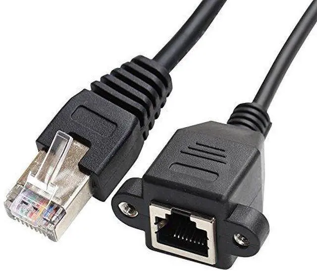 Main image of BUCIER RJ45 8P8C FTP STP UTP Cat 5e Male to Female LAN Ethernet Network Extension Cable with Panel Mount Holes 30cm