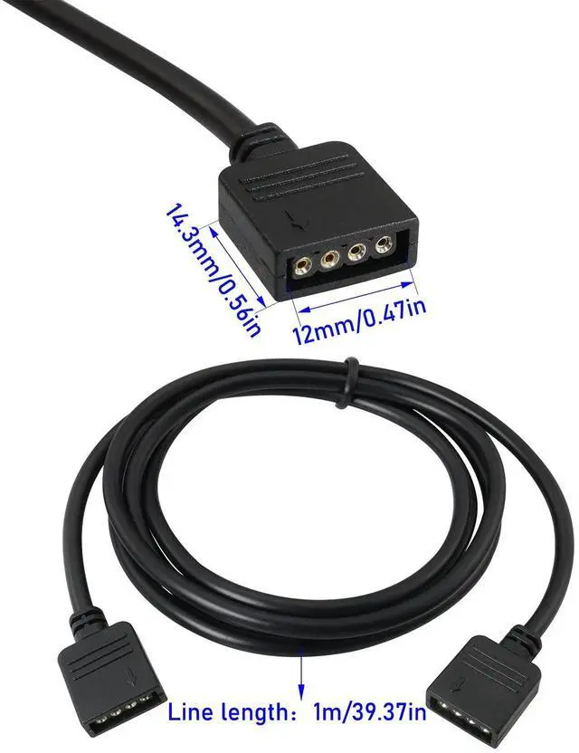 Alt view image 2 of 5 - BUCIER 4PCS 4 Pin LED Connector RGB Extension Cable LED Strip Connector Extension Cable Cord Wire for Lamp Strip Conversion RGB LED Light Strip