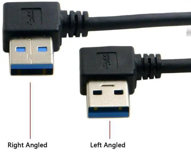 Alt view image 3 of 7 - BUCIER USB 3.0 Type A Male 90 Degree Left Angled to USB 3.0 A Type Right Angled Extension Cable Dual Angled Type 20cm