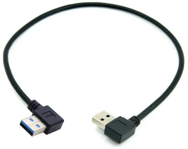 Alt view image 4 of 7 - BUCIER USB 3.0 Type A Male 90 Degree Left Angled to USB 3.0 A Type Right Angled Extension Cable Dual Angled Type 20cm