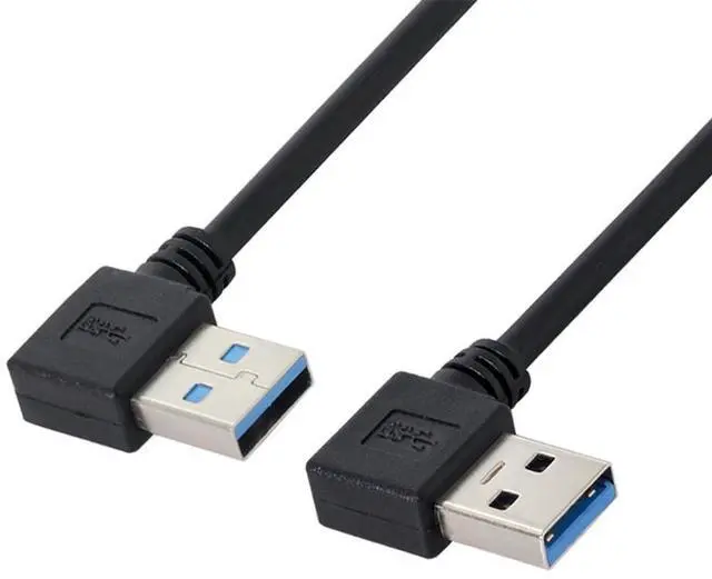Alt view image 7 of 7 - BUCIER USB 3.0 Type A Male 90 Degree Left Angled to USB 3.0 A Type Right Angled Extension Cable Dual Angled Type 20cm