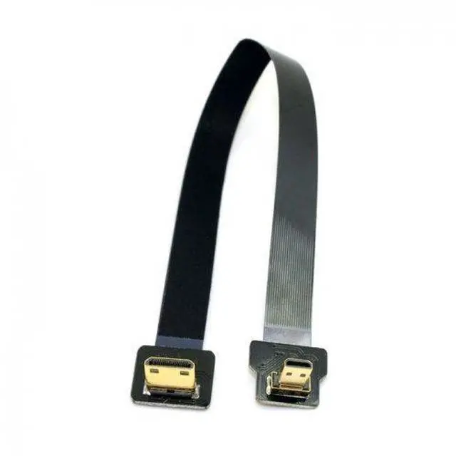 Alt view image 2 of 5 - BUCIER 90 Degree Down Angled FPV Micro HDMI Male to Mini HDMI FPC Flat Cable 20cm Compatible for GOPRO Multicopter Aerial Photography Support 1080p 60hz