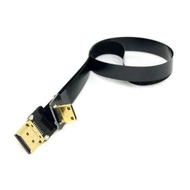 Alt view image 2 of 7 - BUCIER 90 Degree Down Angled FPV Mini HDMI Male to HDMI Male FPC Flat Cable 50cm for Multicopter Aerial Photography