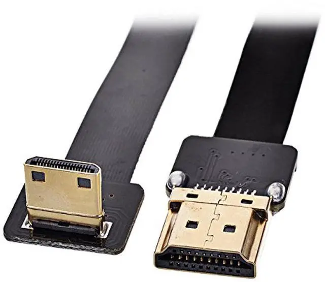 Main image of BUCIER 90 Degree Down Angled FPV Mini HDMI Male to HDMI Male FPC Flat Cable 50cm for Multicopter Aerial Photography