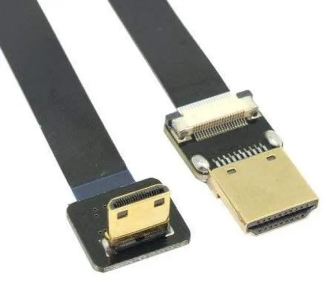 Alt view image 4 of 7 - BUCIER 90 Degree Down Angled FPV Mini HDMI Male to HDMI Male FPC Flat Cable 50cm for Multicopter Aerial Photography