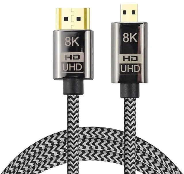 Main image of Vszerda Micro HDMI to HDMI 2.1 Ultra-HD UHD 8K 60hz 4K 120hz Cable 48Gbs HDMI Cord for Camera Tablet (1.5m)