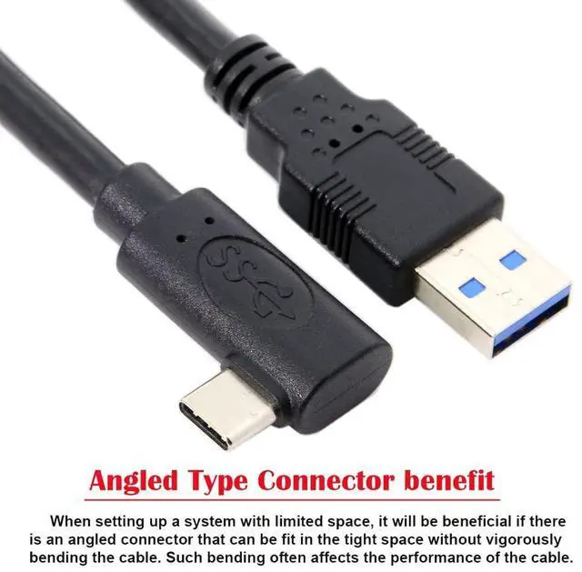 Alt view image 2 of 7 - BUCIER USB 3.1 Type-C Left Right Angled Type to Standard USB3.0 Data Cable Compatible for Camera Link VR (5.0M)