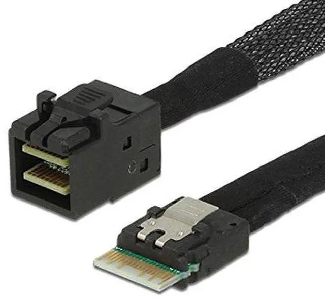 Alt view image 2 of 6 - BUCIER Slimline SAS 4.0 SFF-8654 4i 38pin Host to HD Mini SAS 4i SFF-8643 36pin Target Cable 50cm PCIE4.0