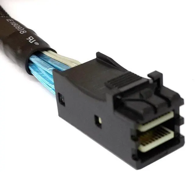 Alt view image 3 of 6 - BUCIER Slimline SAS 4.0 SFF-8654 4i 38pin Host to HD Mini SAS 4i SFF-8643 36pin Target Cable 50cm PCIE4.0