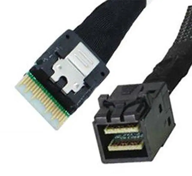 Alt view image 4 of 6 - BUCIER Slimline SAS 4.0 SFF-8654 4i 38pin Host to HD Mini SAS 4i SFF-8643 36pin Target Cable 50cm PCIE4.0