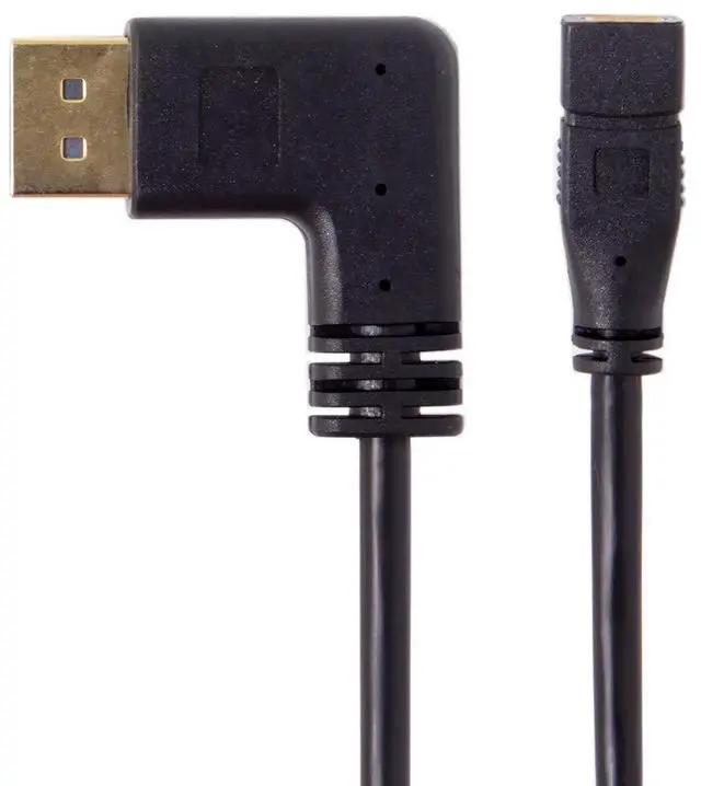 Alt view image 3 of 7 - BUCIER Left Angled DP DisplayPort 90 Degree to Mini DP DisplayPort Female Cable for Displays Monitors