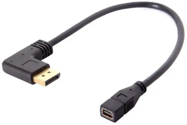 Alt view image 6 of 7 - BUCIER Left Angled DP DisplayPort 90 Degree to Mini DP DisplayPort Female Cable for Displays Monitors