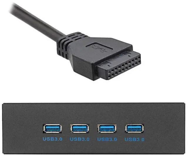 Alt view image 5 of 7 - BUCIER USB 3.0 HUB 4 Ports HUB Front Panel to Motherboard 20Pin 19Pin Header Connector Cable Compatible for 5.25" CD-ROM Bay