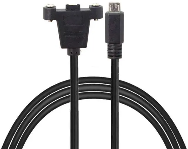 Alt view image 2 of 7 - BUCIER Micro USB 5Pin Male to Female Extension Panel Mount Type USB 2.0 Cable with Screws 0.5m (50cm)