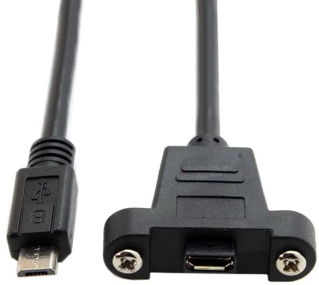 Alt view image 4 of 7 - BUCIER Micro USB 5Pin Male to Female Extension Panel Mount Type USB 2.0 Cable with Screws 0.5m (50cm)