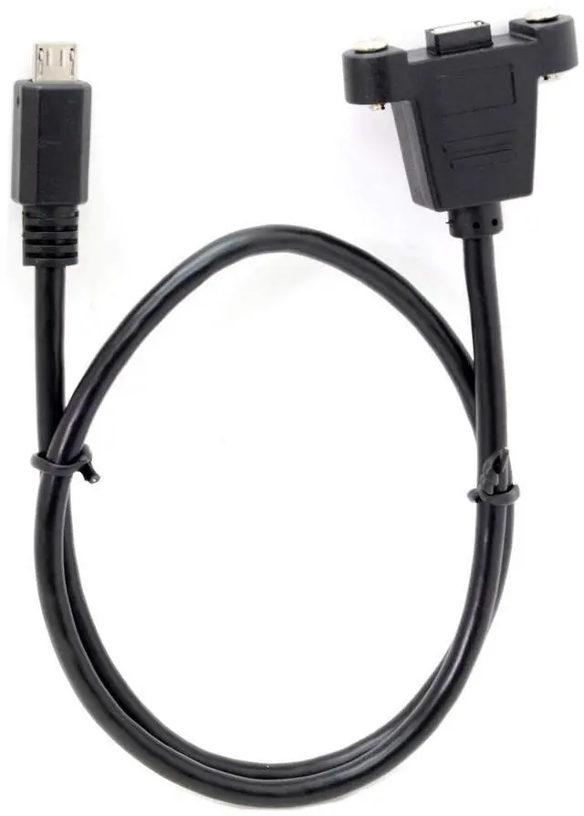 Alt view image 7 of 7 - BUCIER Micro USB 5Pin Male to Female Extension Panel Mount Type USB 2.0 Cable with Screws 0.5m (50cm)