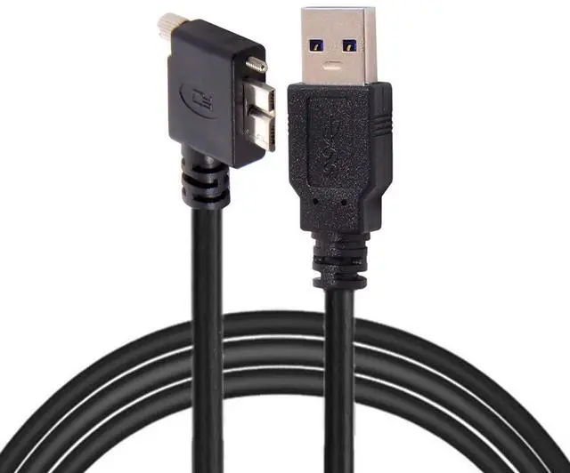 Alt view image 3 of 7 - BUCIER 1.2m 90 Degree Left Angled Micro USB Screw Mount to USB3.0 Data Cable Compatible for Industrial Camera