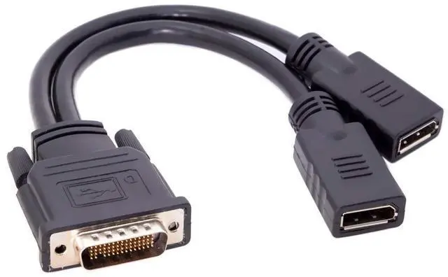 Alt view image 7 of 7 - BUCIER DMS-59Pin Male to Dual DP Displayport Female Splitter Extension Cable for PC Graphics Card