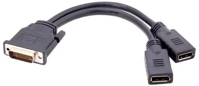 Alt view image 5 of 7 - BUCIER DMS-59Pin Male to Dual DP Displayport Female Splitter Extension Cable for PC Graphics Card