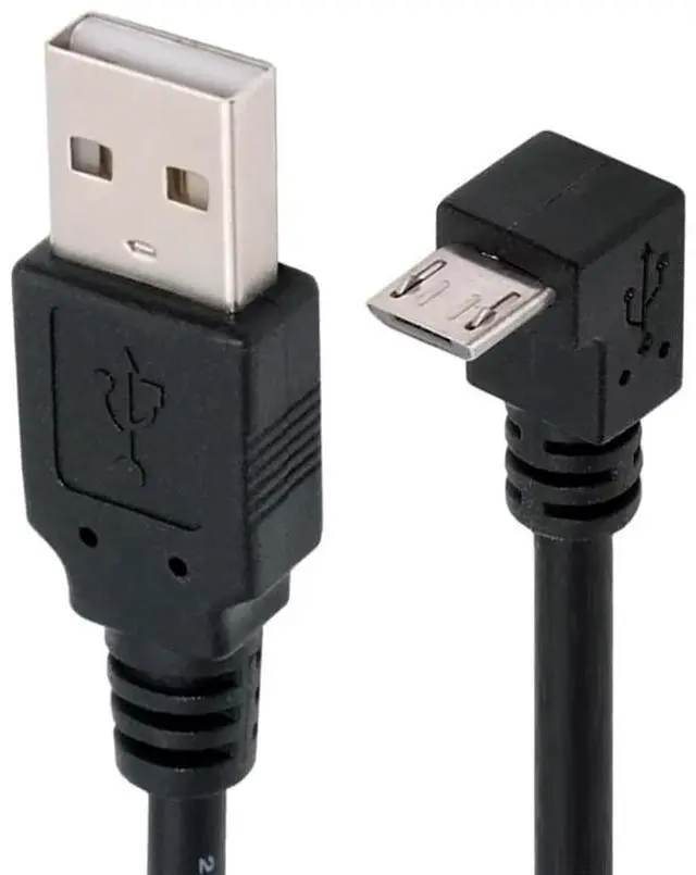 Main image of BUCIER Down Angled 90 Degree Micro USB 2.0 Type 5Pin to USB 2.0 Type-A Data Charge Cable 480Mbps Data for Phone Tablet Computer Camera (10cm)