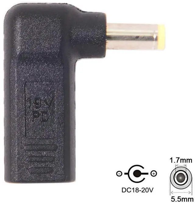Alt view image 5 of 7 - BUCIER USB 3.1 Type C USB-C to PD Emulator Trigger 90 Degree Angled Adapter (5.5x1.7mm)