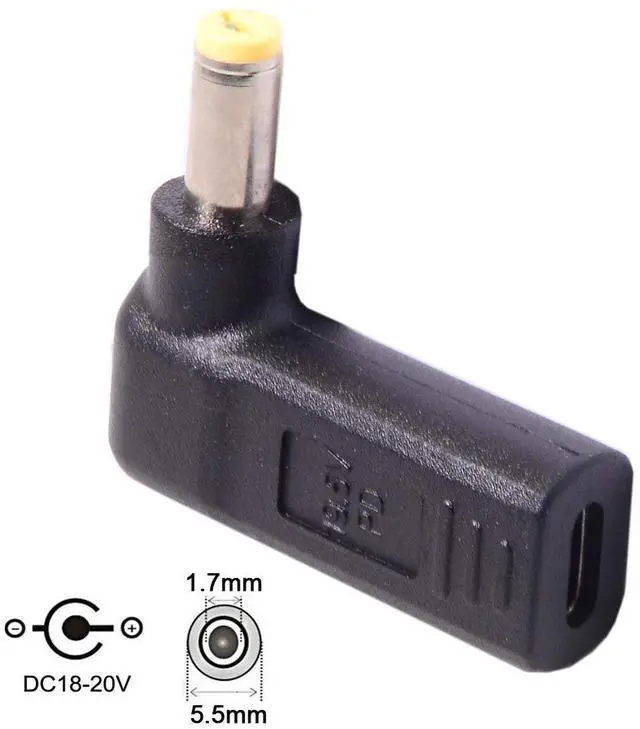 Alt view image 6 of 7 - BUCIER USB 3.1 Type C USB-C to PD Emulator Trigger 90 Degree Angled Adapter (5.5x1.7mm)