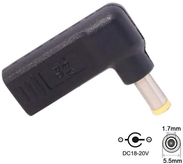 Alt view image 7 of 7 - BUCIER USB 3.1 Type C USB-C to PD Emulator Trigger 90 Degree Angled Adapter (5.5x1.7mm)